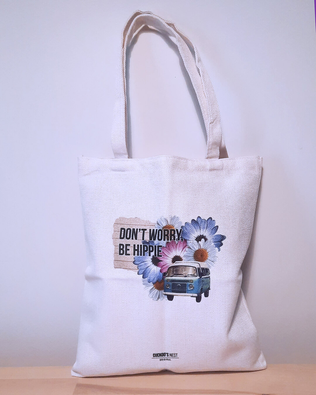 Bolsa de tela Don't worry, be hippie - Imagen 2