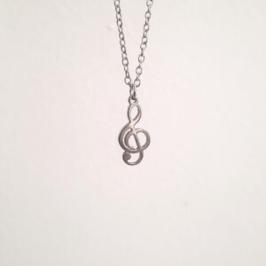 Colgante con forma de clave de sol de acero inoxidable