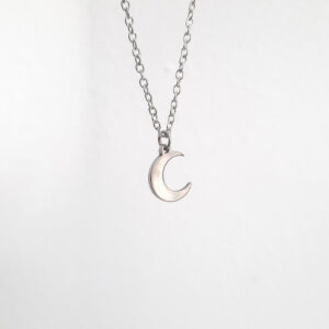 Colgante con forma de luna de acero inoxidable