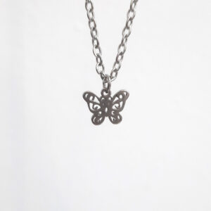 Colgante con forma de mariposa de acero inoxidable