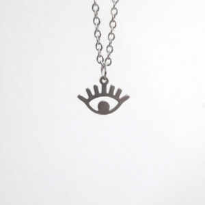 Colgante con forma de silueta de ojo turco de acero inoxidable