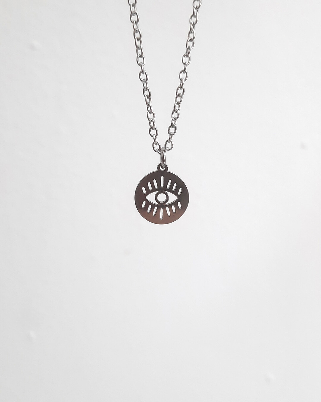 Colgante con forma de ojo de turco de acero inoxidable