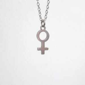 Colgante con forma de símbolo de la mujer de acero inoxidable