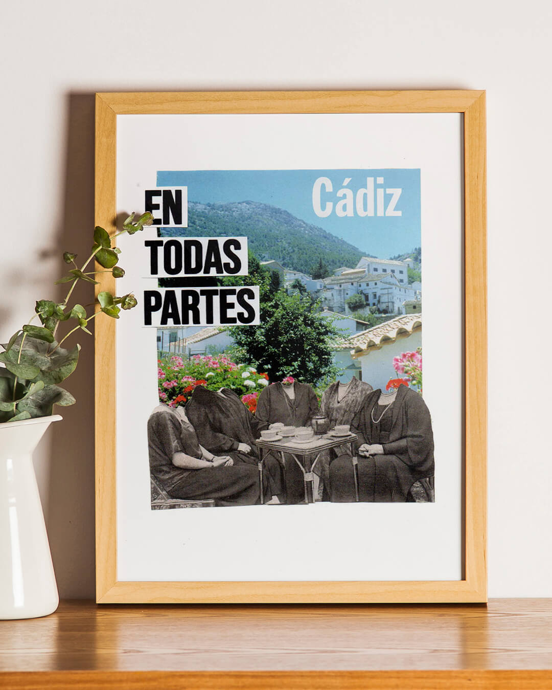Lámina Dónde están las feministas 2, creada con la técnica del collage