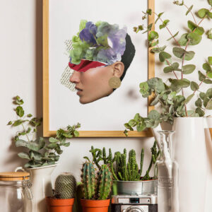 Lámina decorativa Empodérate creada con la técnica del collage