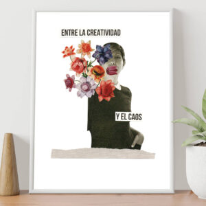 Lámina Entre la creatividad y el caos, creada con la técnica del collage