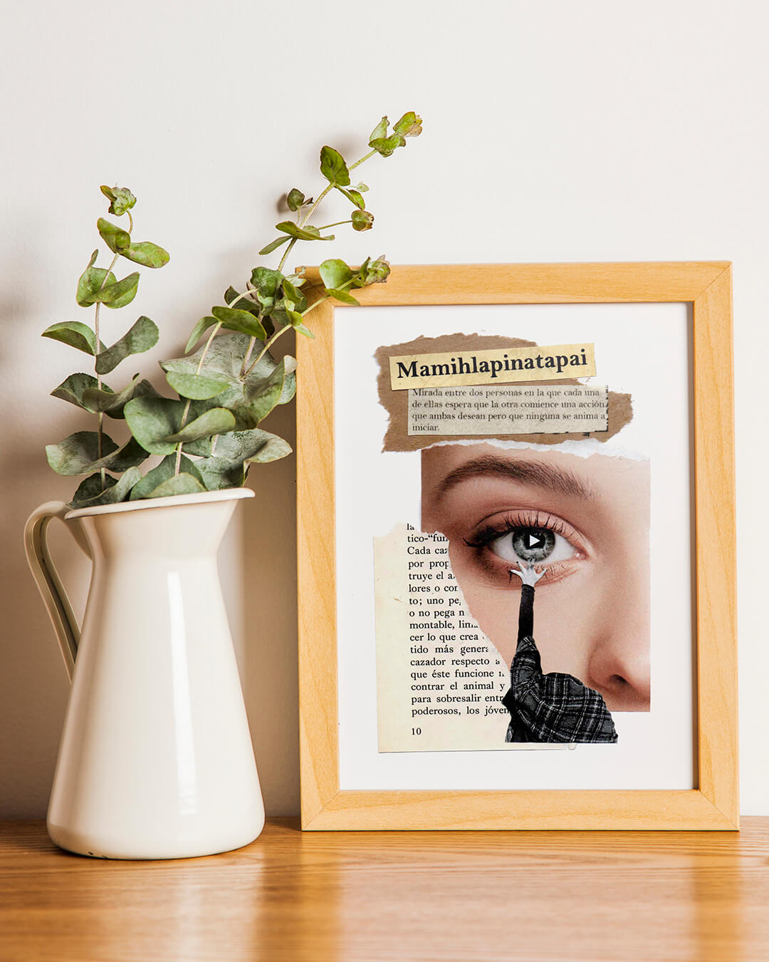 Lámina Mamihlapinatapai, creada con la técnica del collage