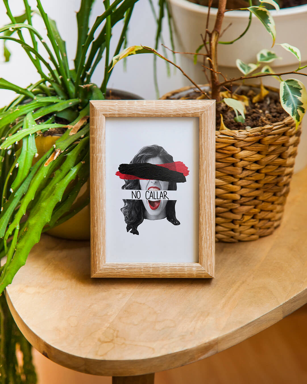 Lámina decorativa No callar, creada con la técnica del collage, tamaño pequeño