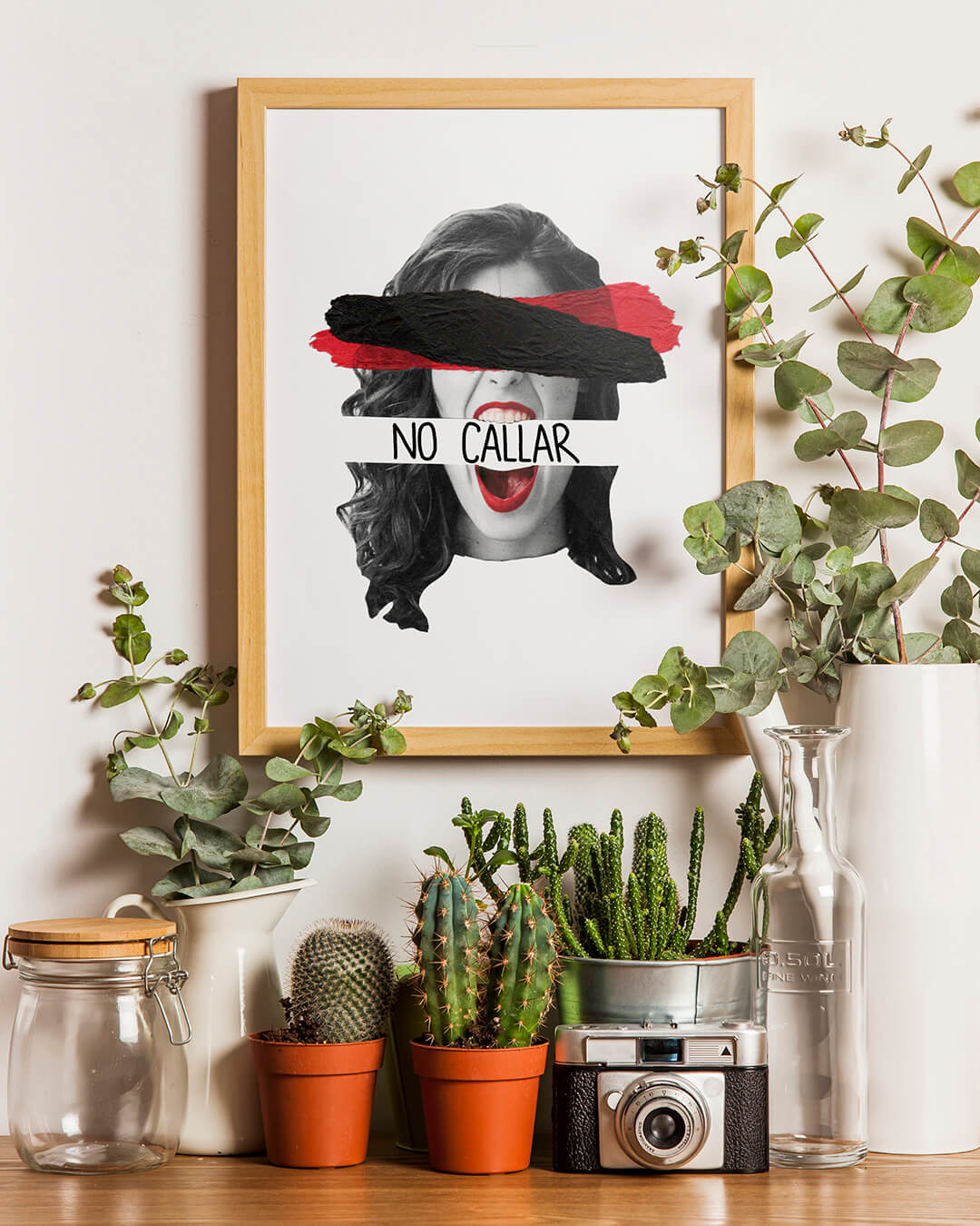 Lámina No callar creada con la técnica del collage