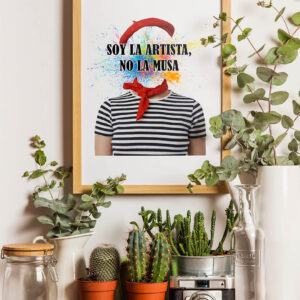 Lámina Soy la artista, no la musa, creada con la técnica del collage digital