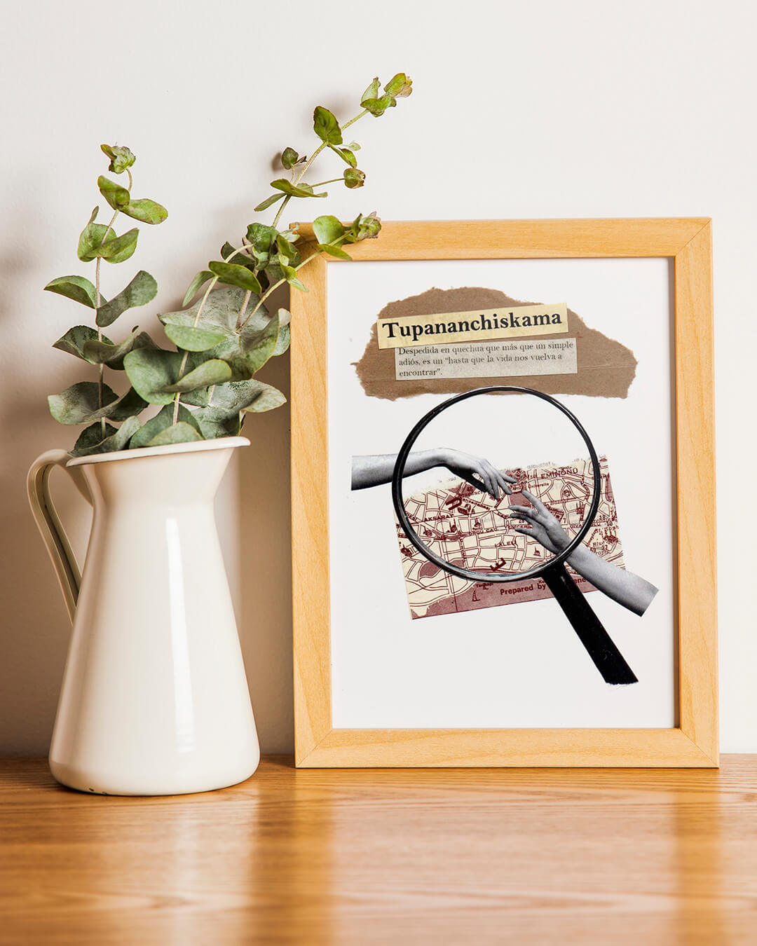 Lámina Tupananchiskama, creada con la técnica del collage